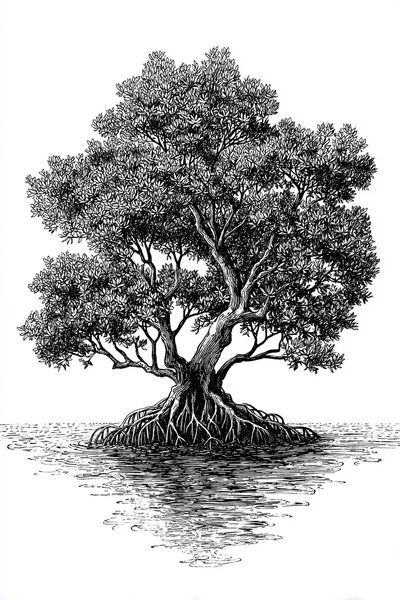 Mangrove Tree Ink Poster. poster print