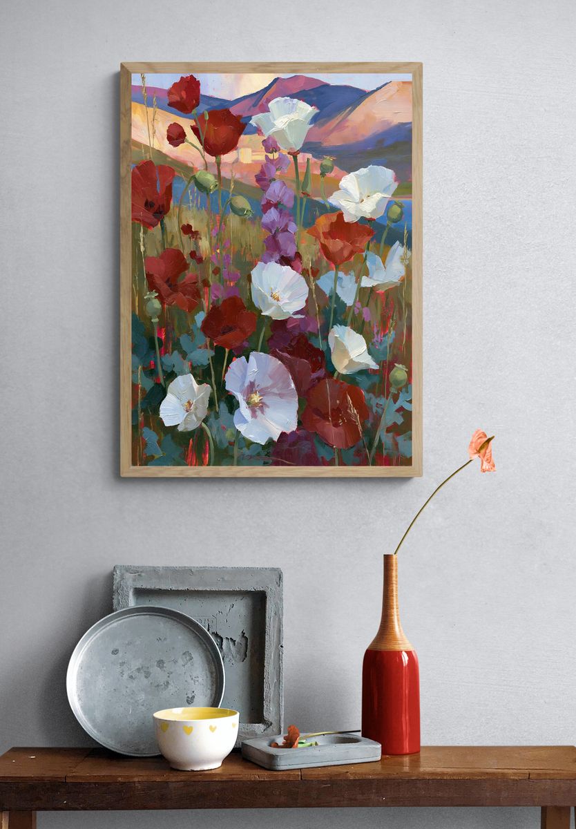 Wildflower Meadow Landscape Print. — room view 3