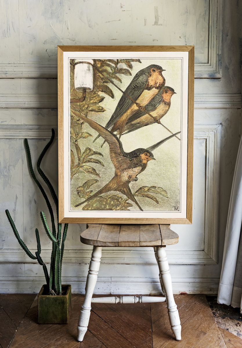 Drie zwaluwen (1878–1910) print high. — room view 1