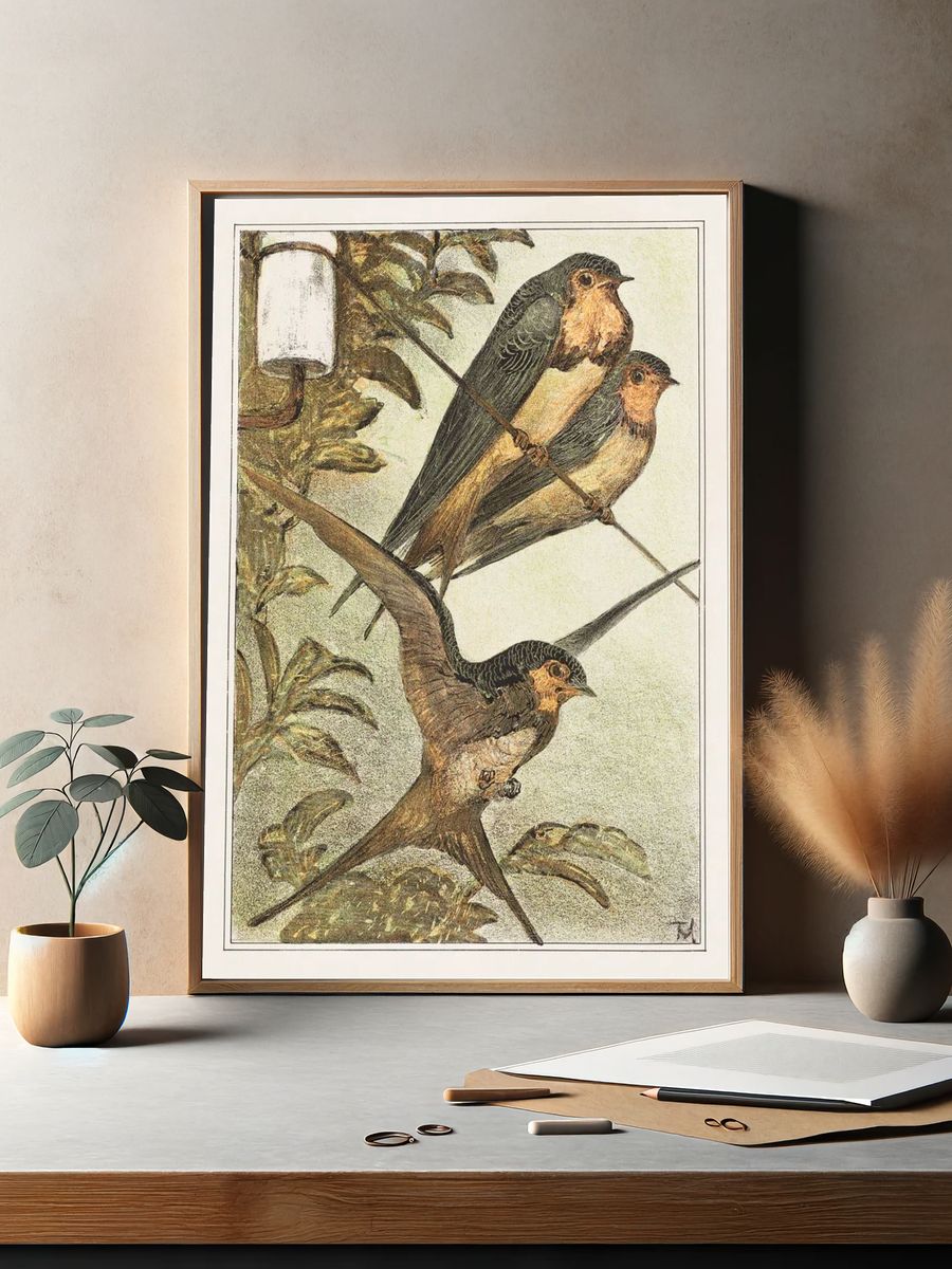 Drie zwaluwen (1878–1910) print high. — room view 2
