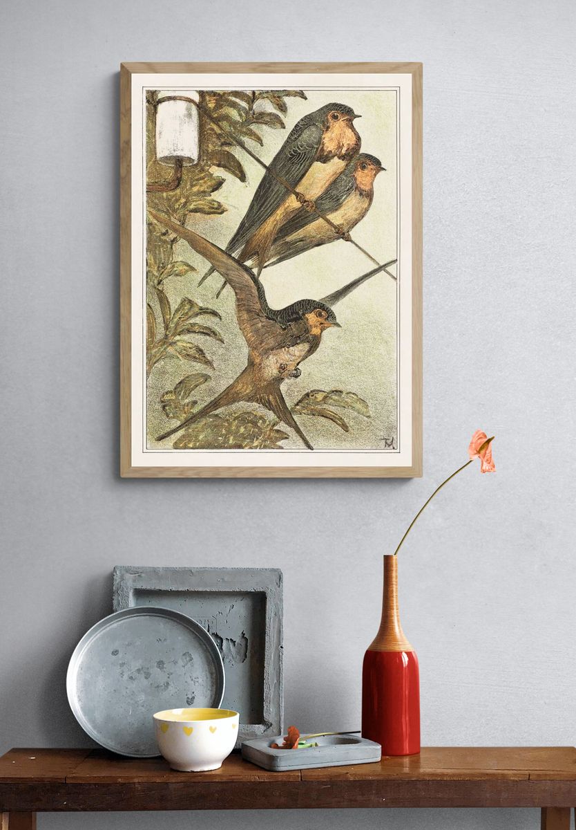 Drie zwaluwen (1878–1910) print high. — room view 3