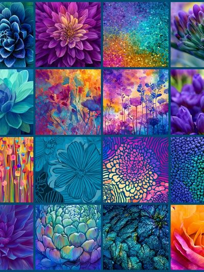 Colorful Floral Collage Poster. poster