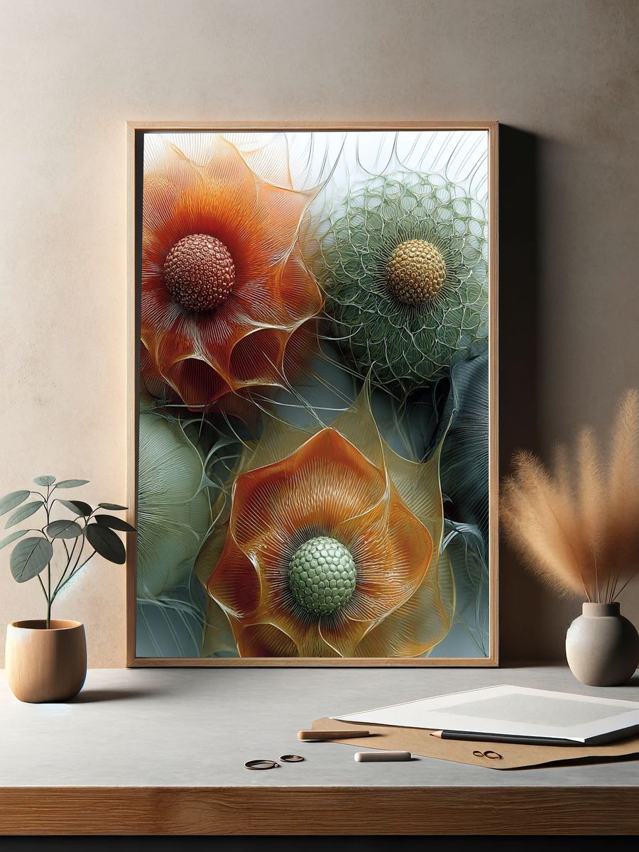 Abstract Floral Bloom Poster. — room view 2