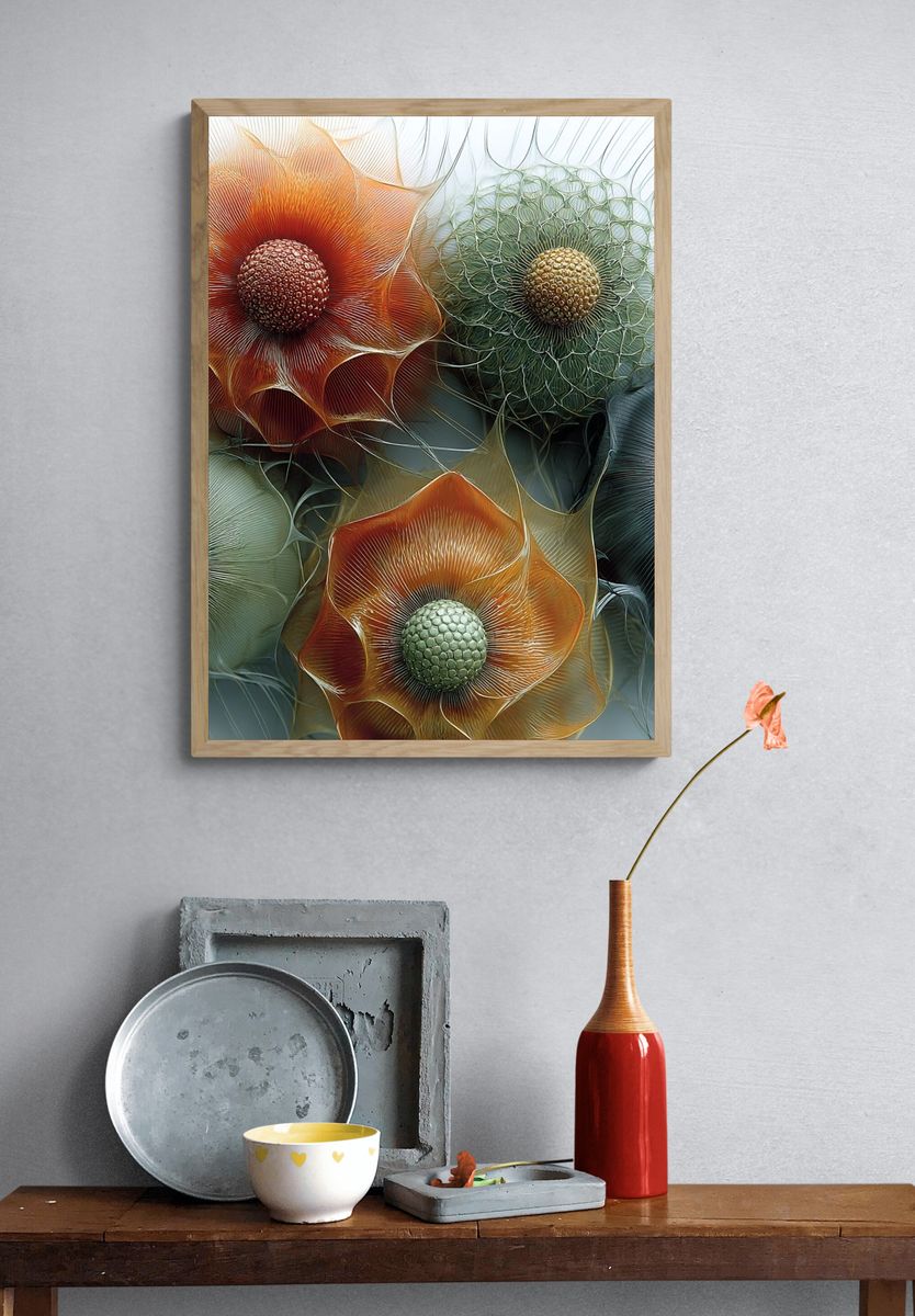 Abstract Floral Bloom Poster. — room view 3