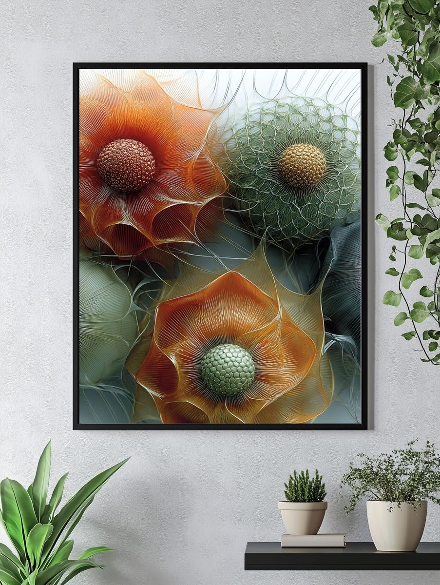 Abstract Floral Bloom Poster. — room view 4