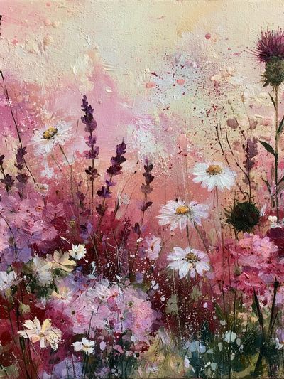 Pink Wildflower Meadow Print.