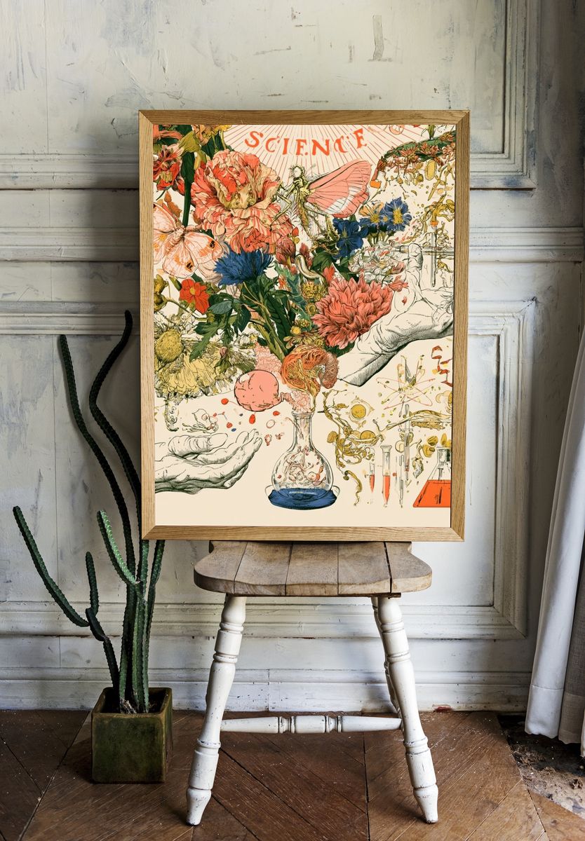 Botanical Science Illustration Poster. — room view 1