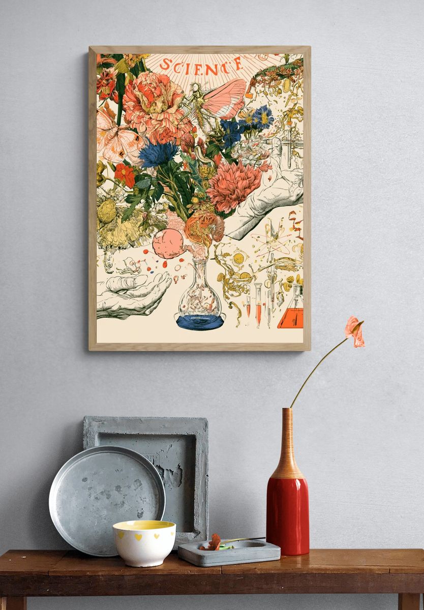 Botanical Science Illustration Poster. — room view 3