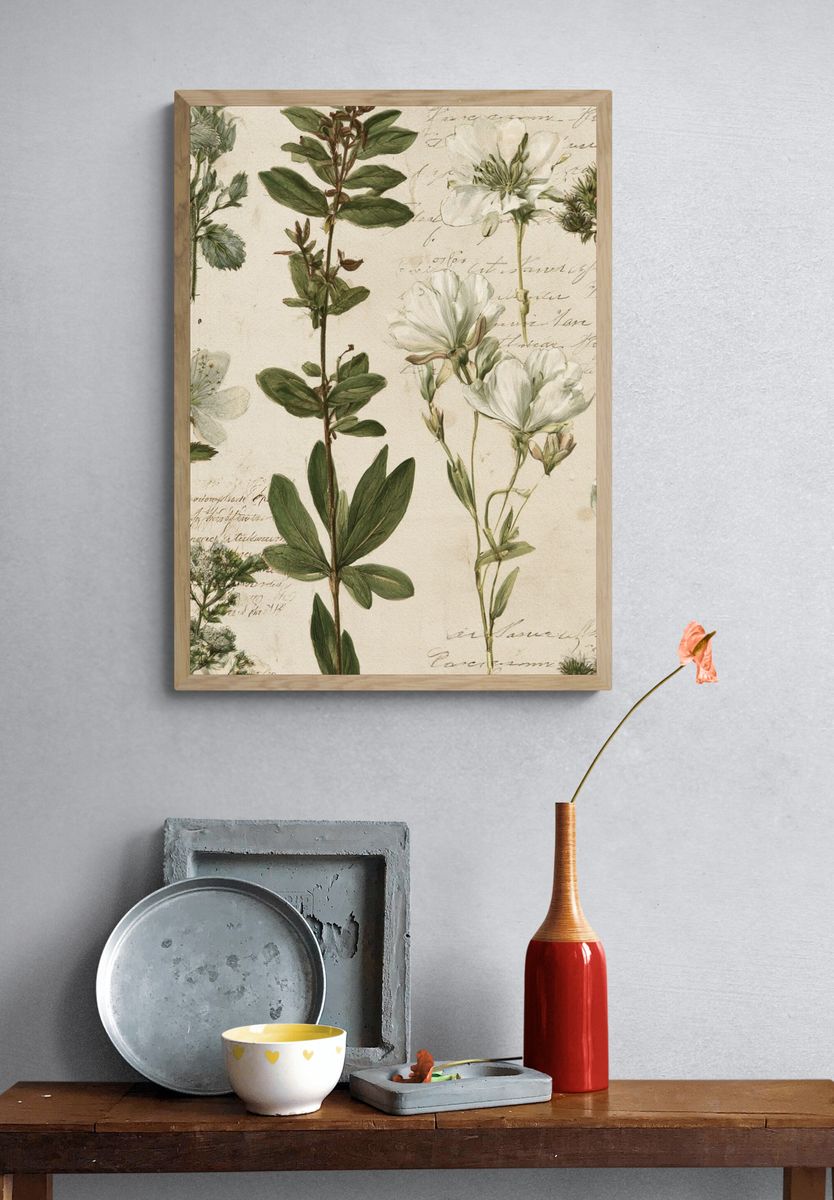 Vintage Botanical Study Poster. — room view 3