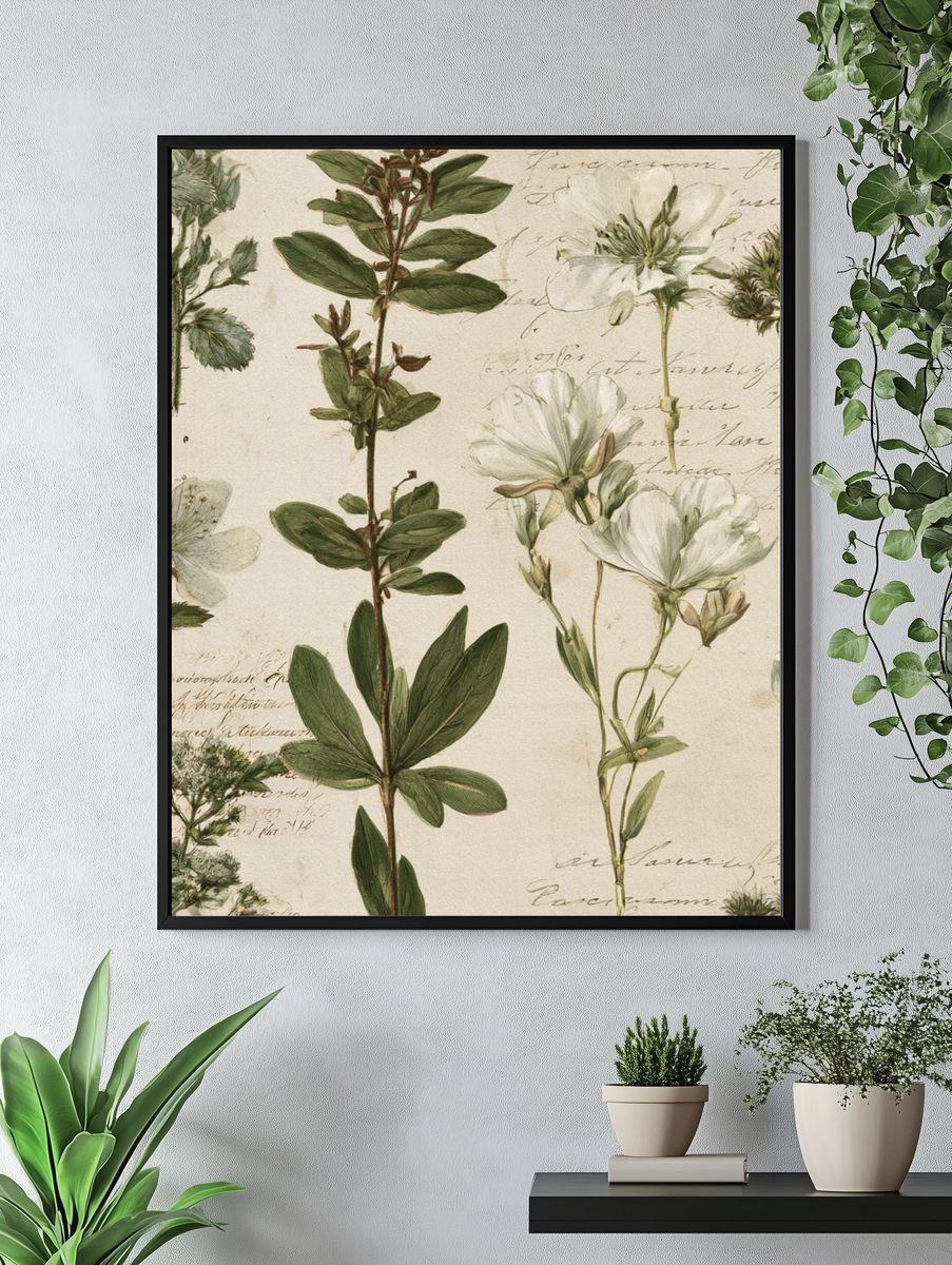 Vintage Botanical Study Poster. — room view 4