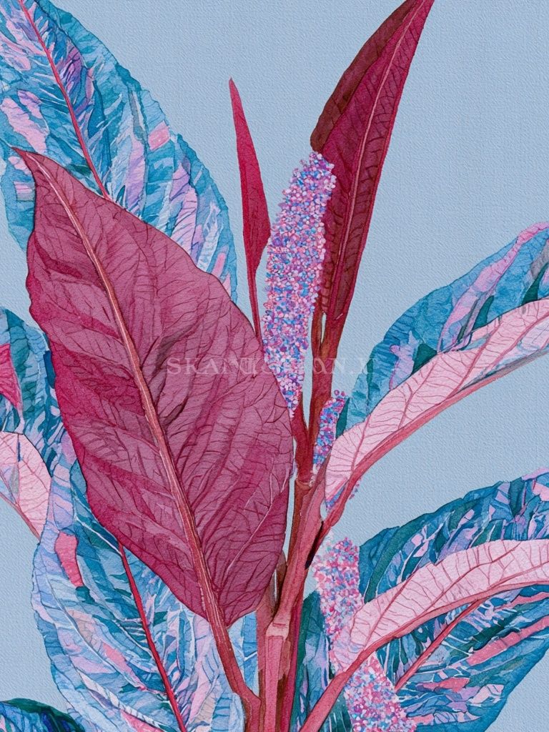 Tropical Leaves Watercolor Print. poster detail