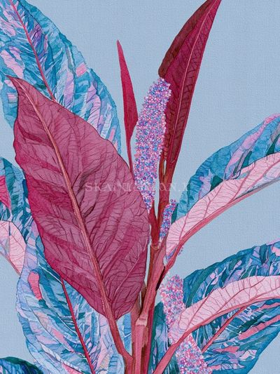 Tropical Leaves Watercolor Print. poster