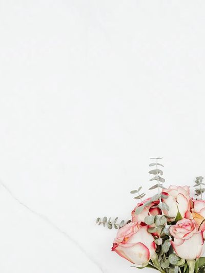 Valentine's rose bouquet white marble. poster print