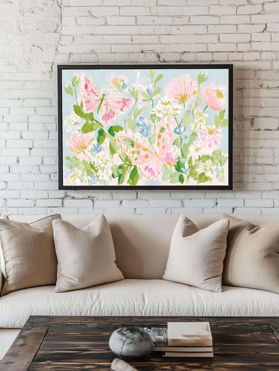 Pastel Butterfly Garden Print room preview