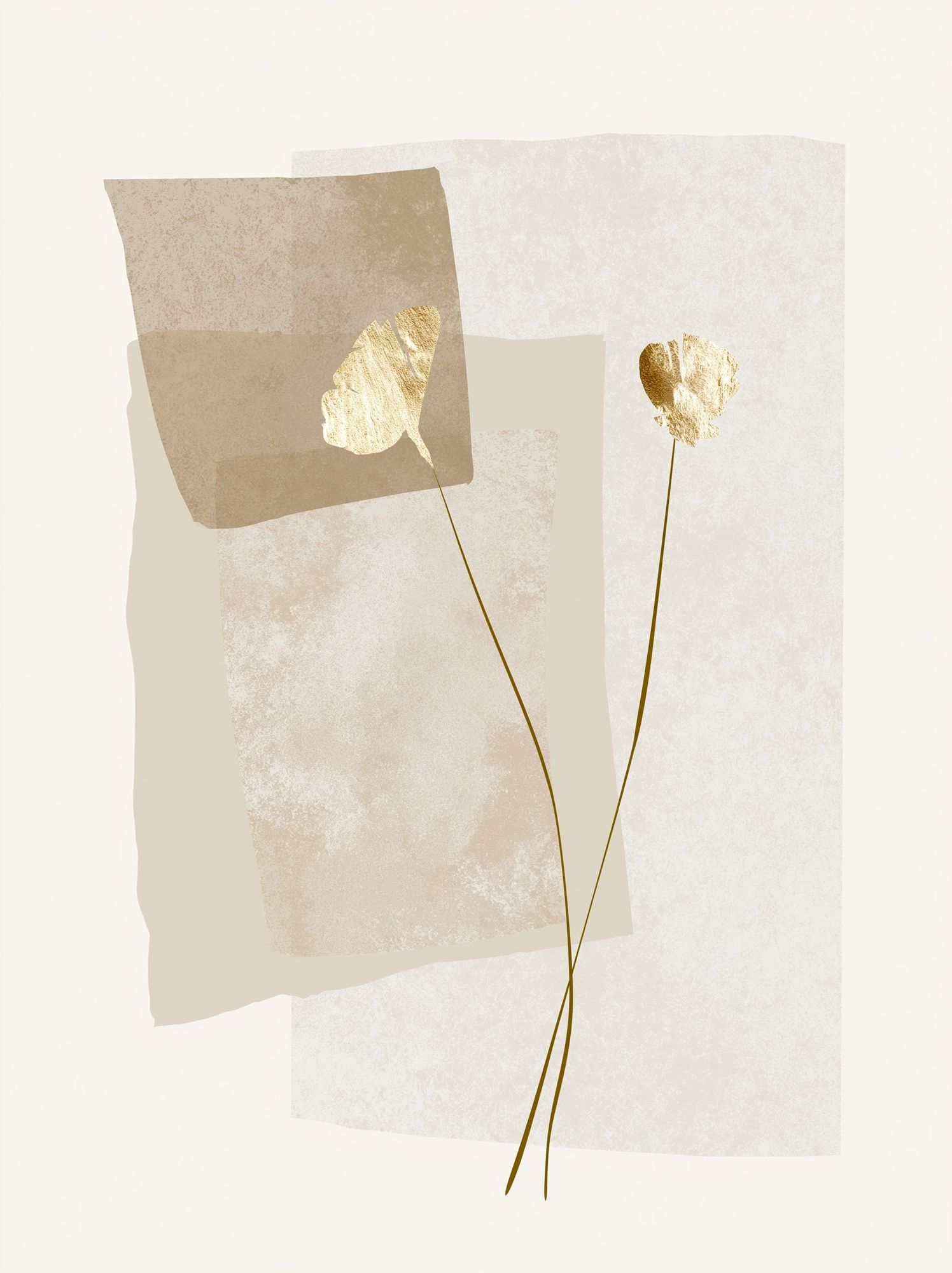 Minimalist Gold Floral Poster. poster — botanical art