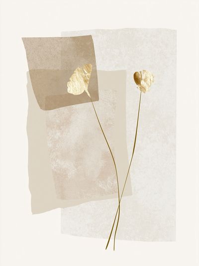 Minimalist Gold Floral Poster. poster