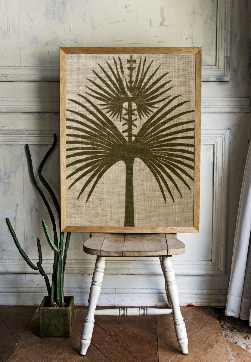 Palm Silhouette Botanical Print. room preview