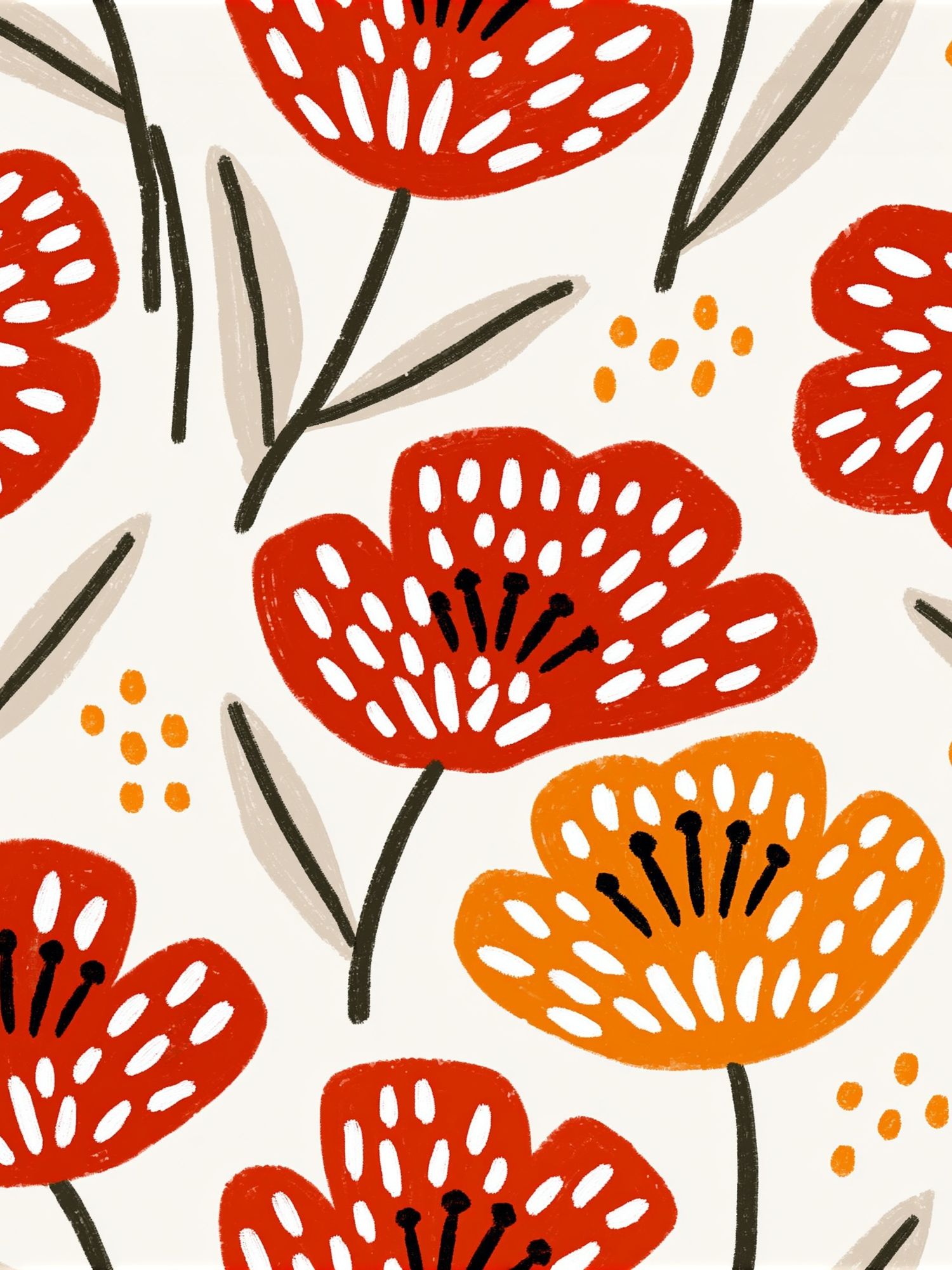 Red Floral Pattern Print. poster — botanical art