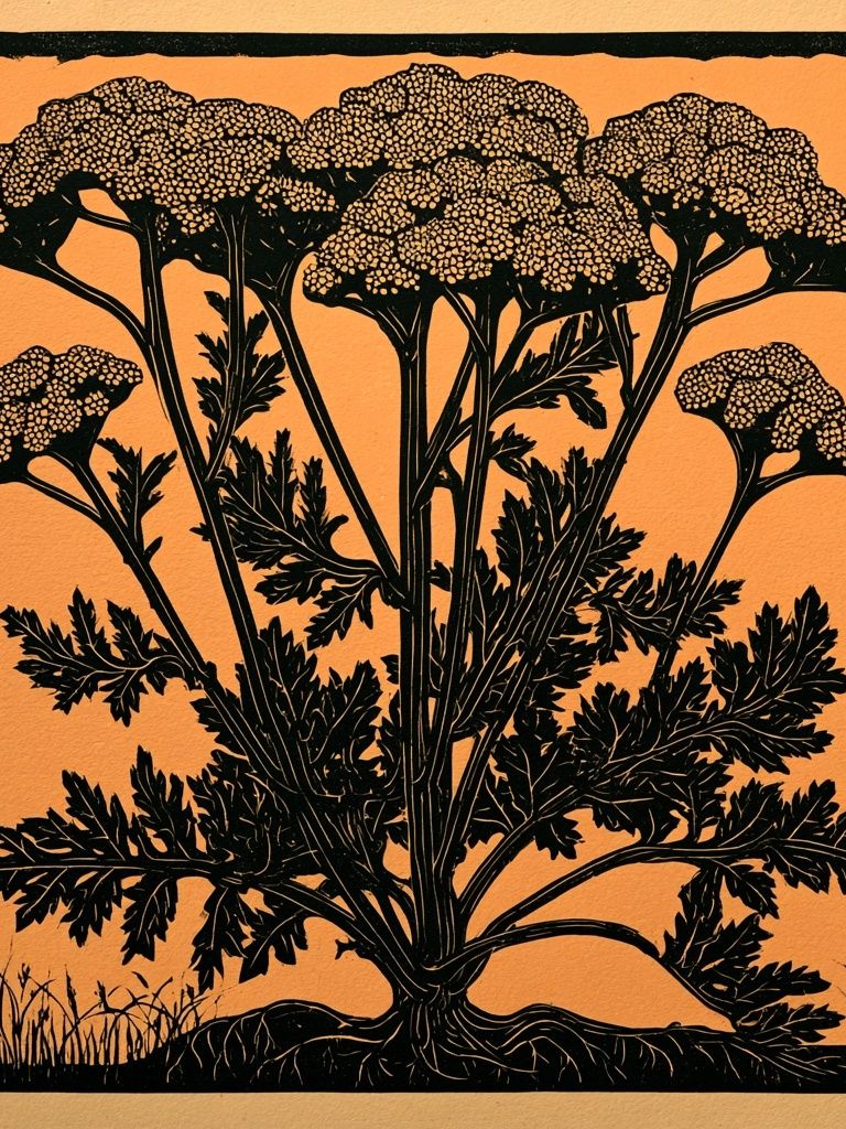 Wildflower Silhouette Illustration Poster. poster — botanical art