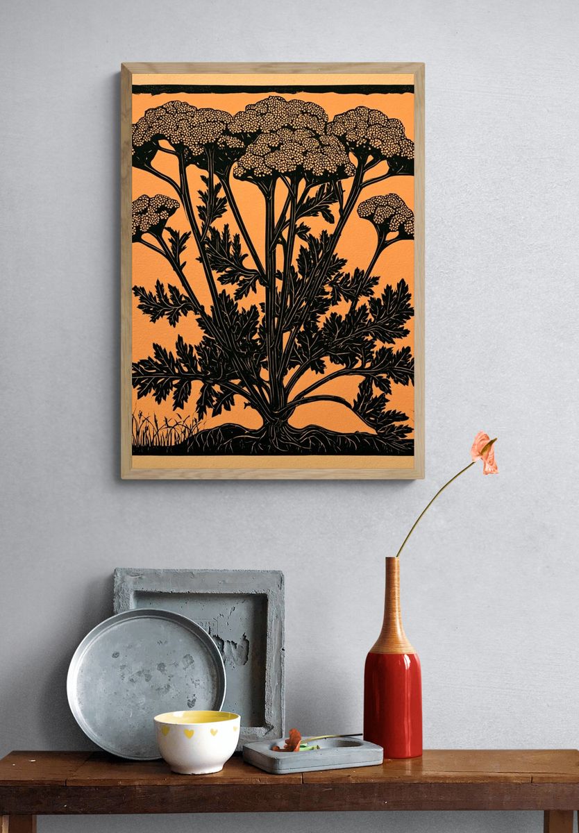 Wildflower Silhouette Illustration Poster. — room view 3