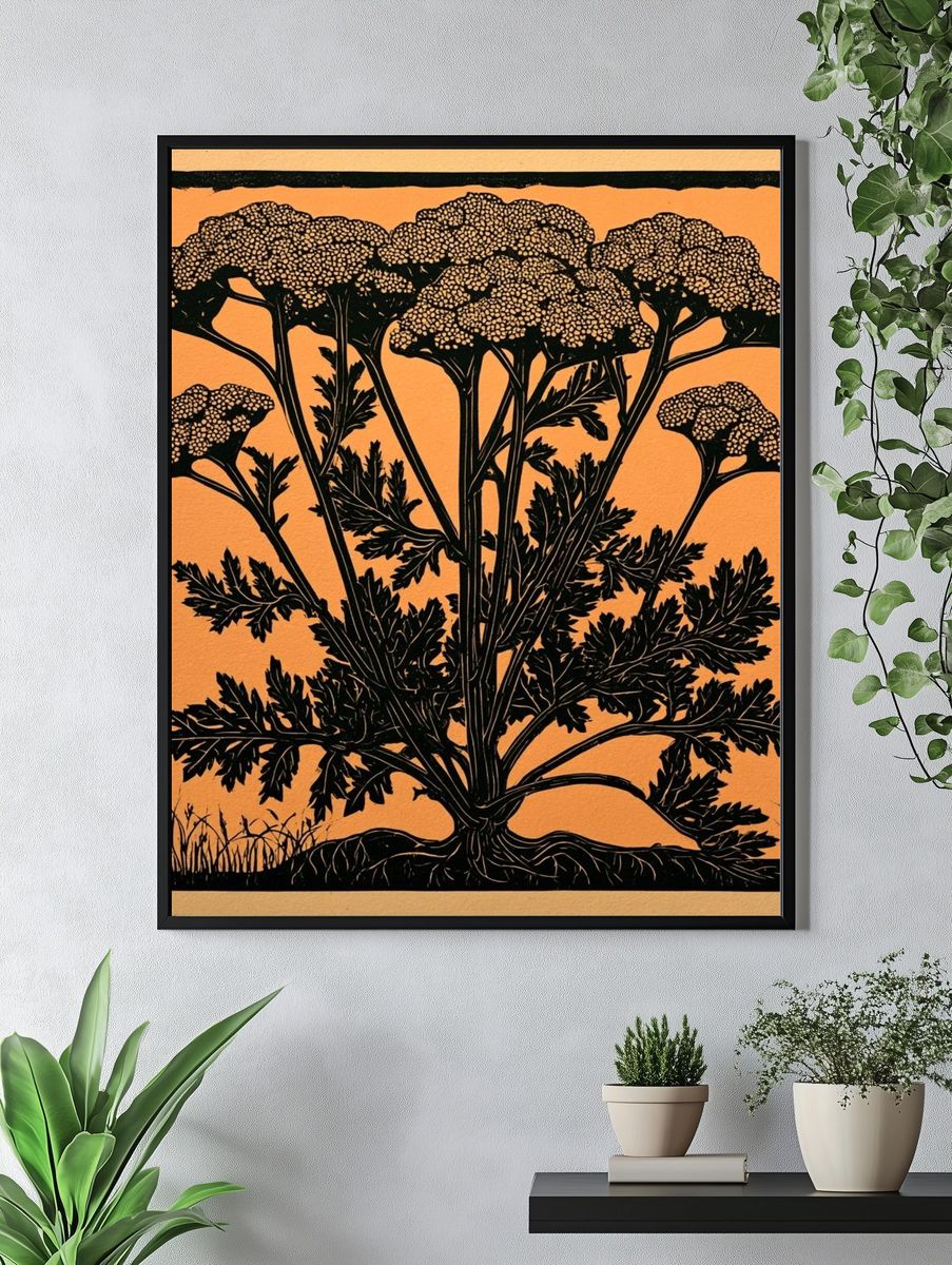 Wildflower Silhouette Illustration Poster. — room view 4