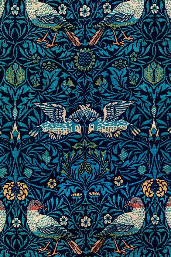 William Morris iPhone wallpaper, bird. poster — botanical art