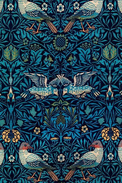 William Morris iPhone wallpaper, bird. poster print