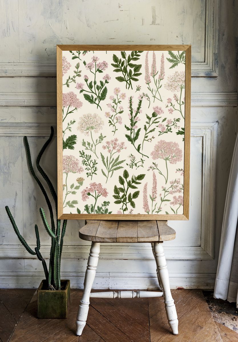 Wildflower Botanical Print. — room view 1