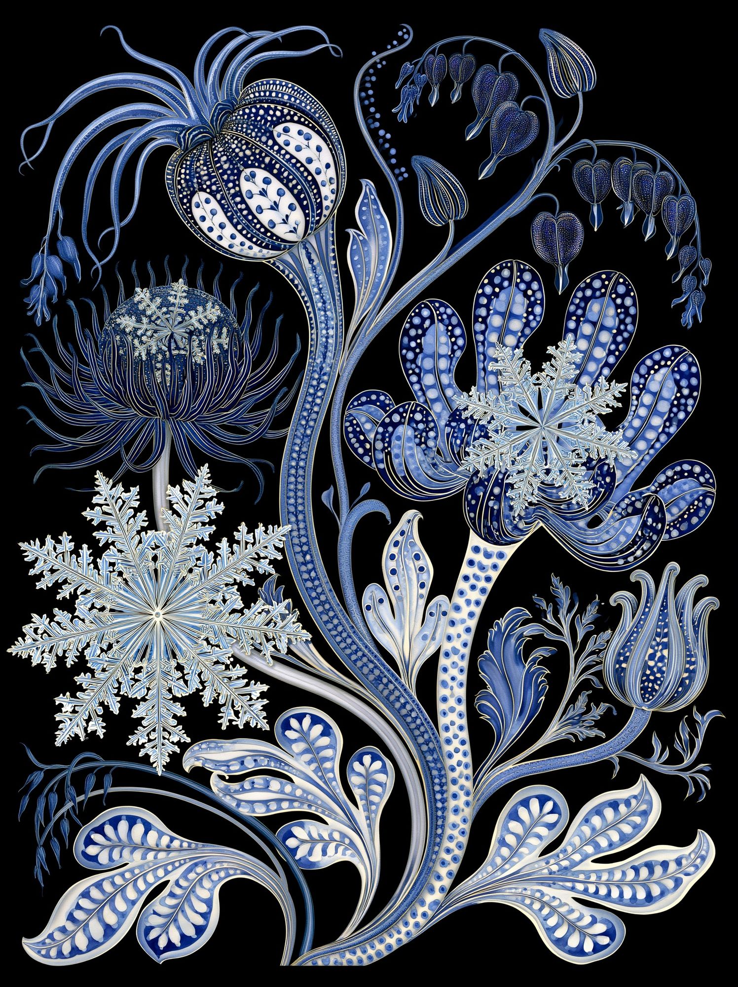 Blue Botanical Winter Poster. poster — botanical art