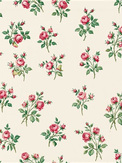 Pink Rose Botanical Pattern Poster. poster