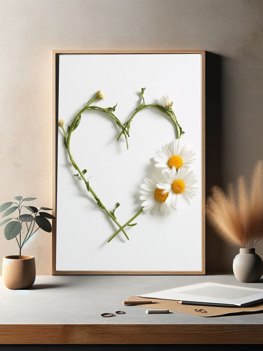 Daisy Heart Botanical Print. — room view 2