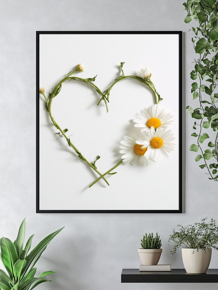 Daisy Heart Botanical Print. — room view 4