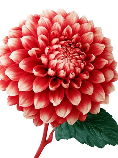 Red Dahlia Botanical Print. poster