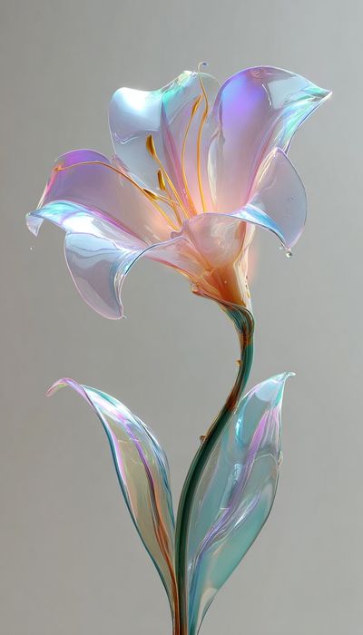 Iridescent Lily Botanical Print. poster print