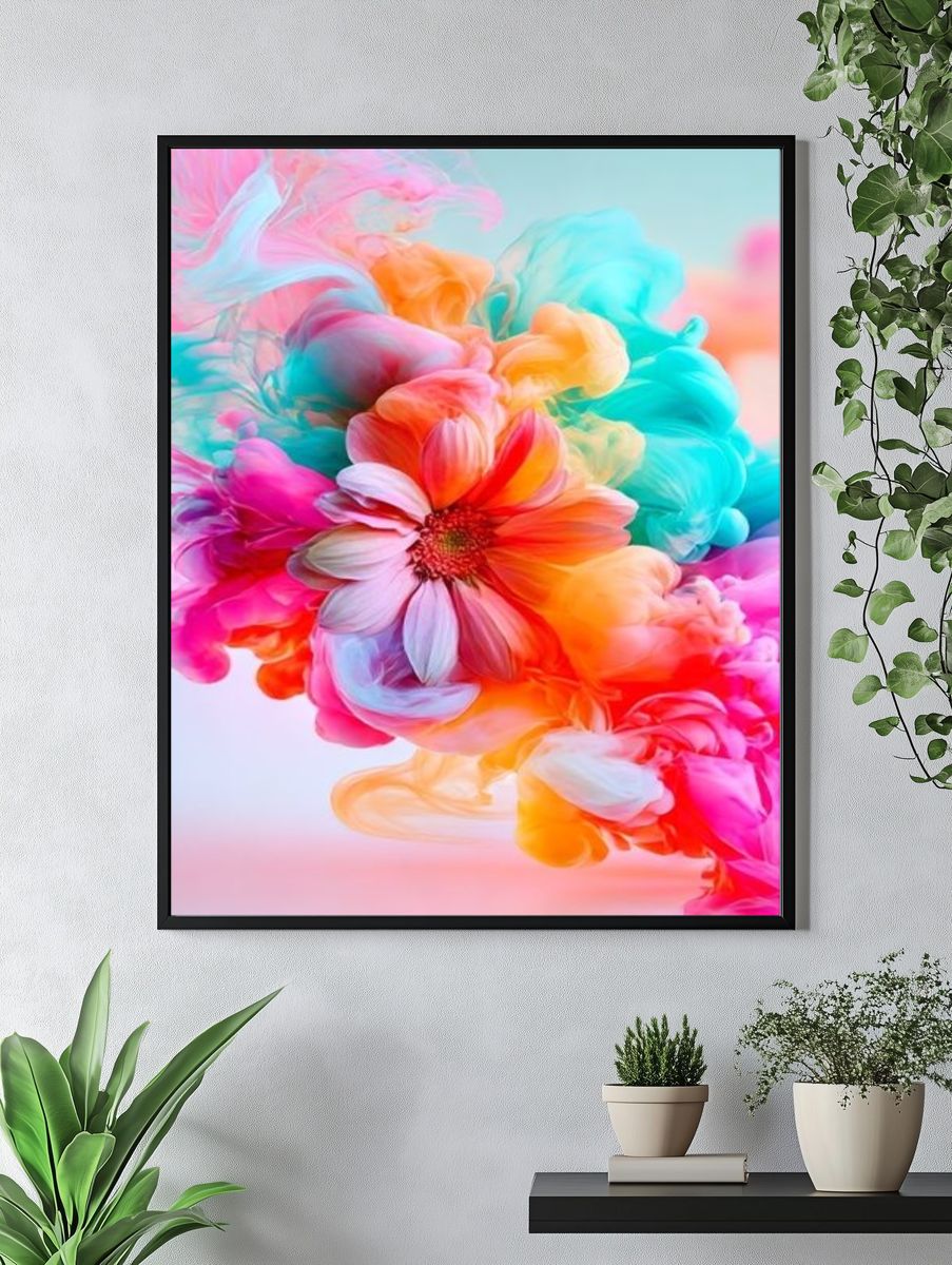 Pastel Floral Bloom Illustration Poster. — room view 4