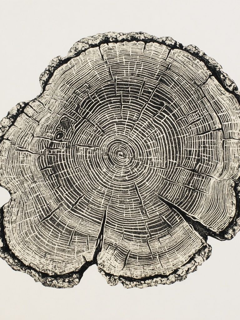 Tree Ring Botanical Print. poster — botanical art