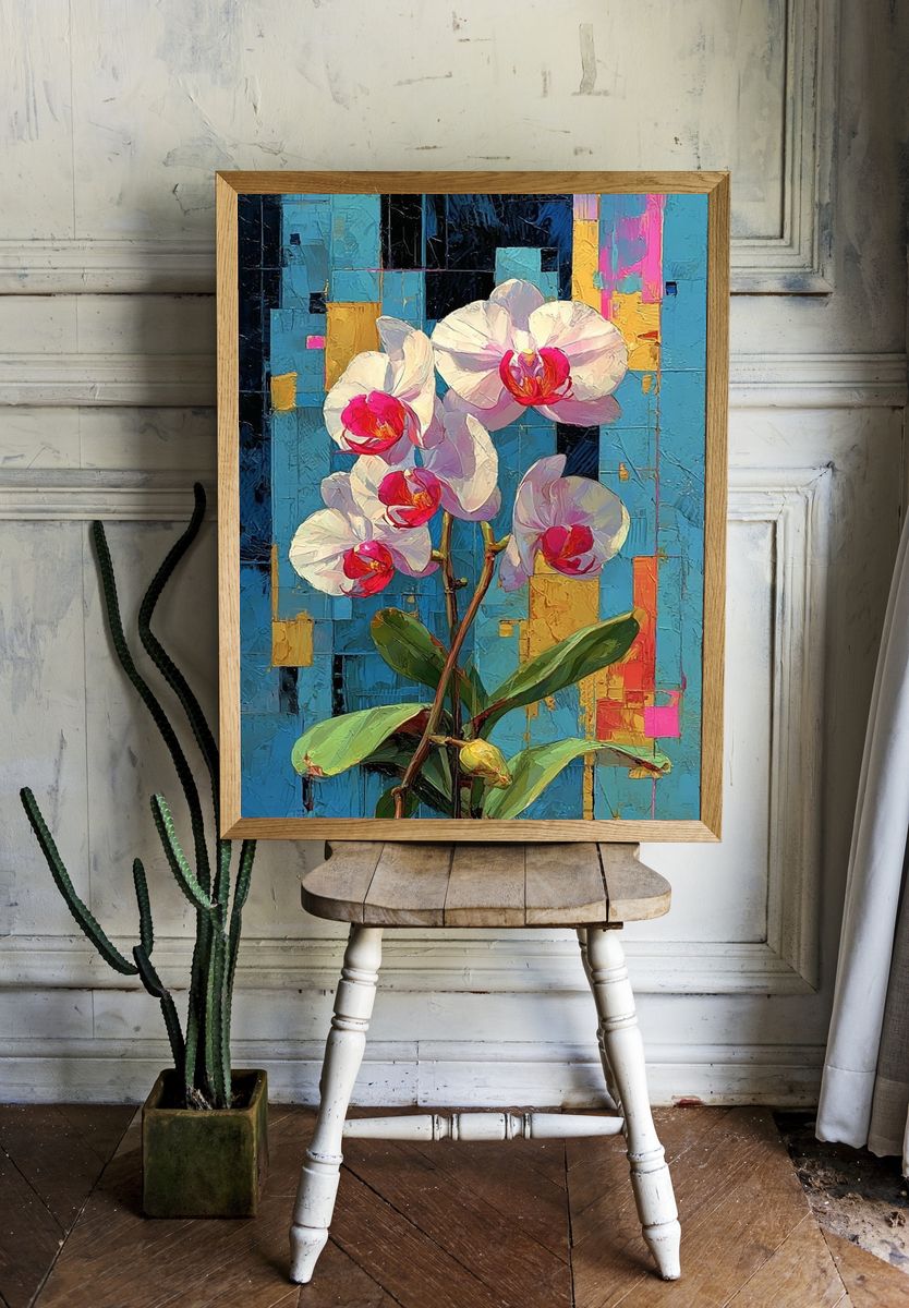Orchid Bloom Contemporary Print. — room view 1