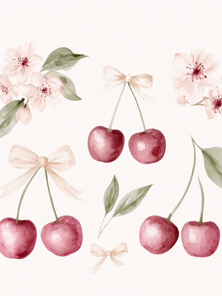 Cherry Blossom Watercolor Print. poster detail