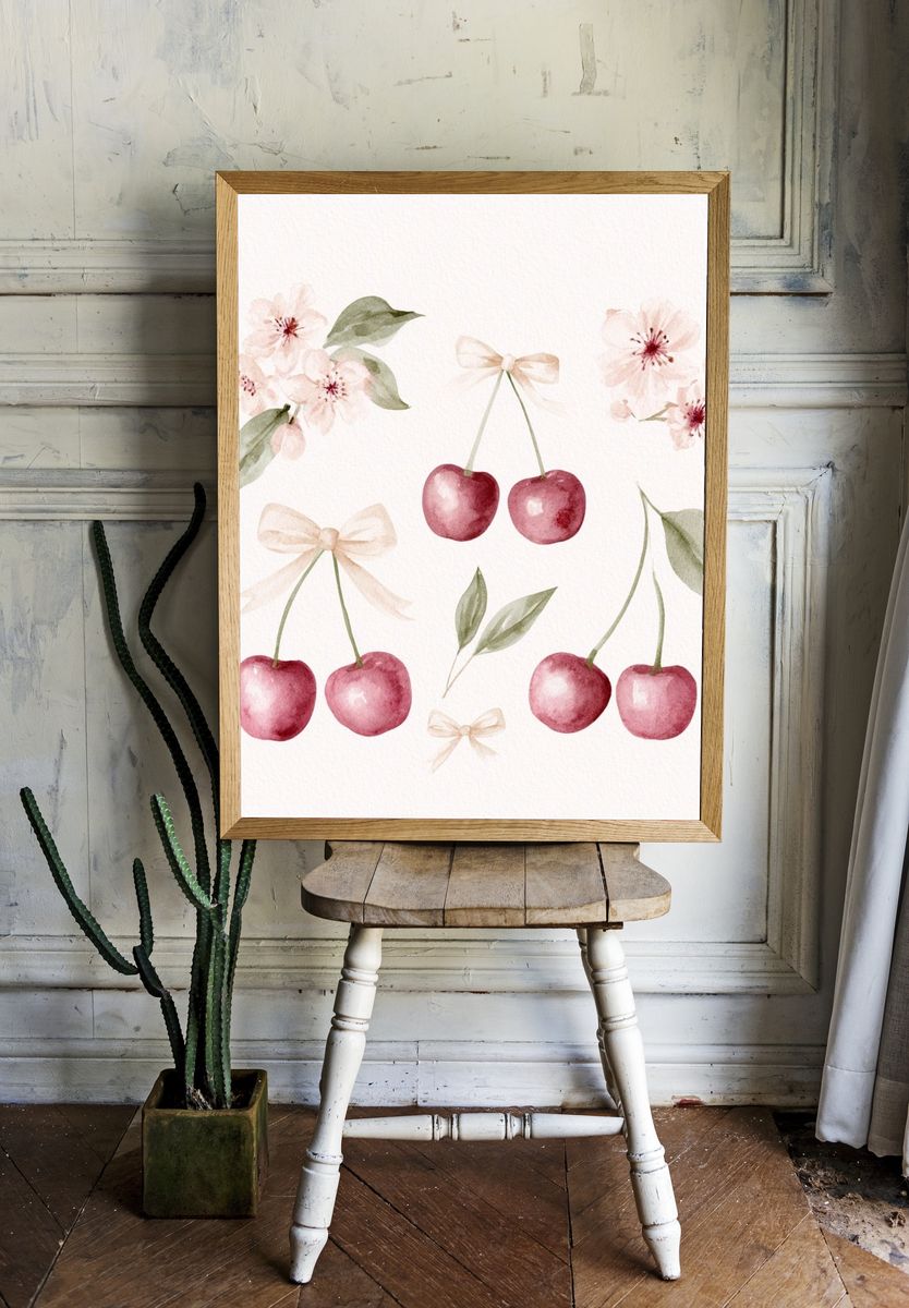 Cherry Blossom Watercolor Print. — room view 1