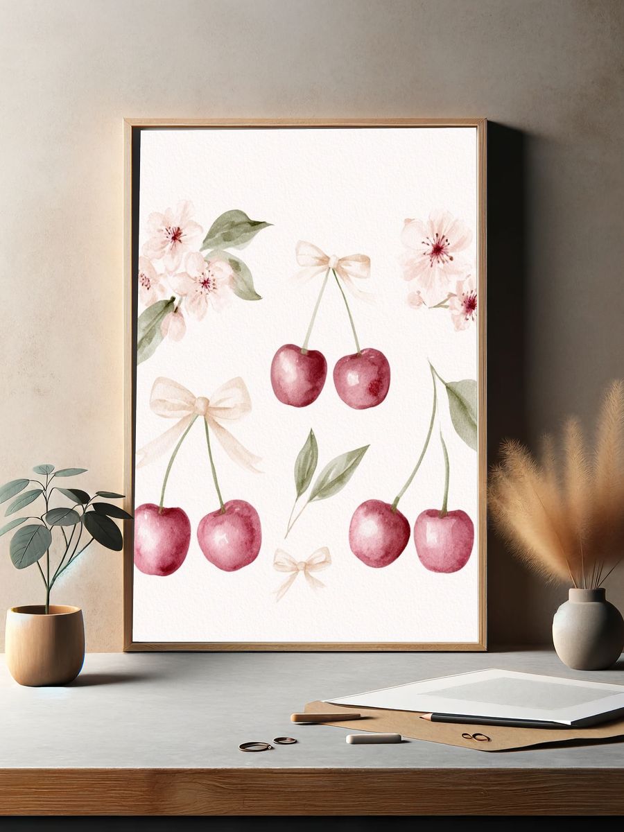 Cherry Blossom Watercolor Print. — room view 2