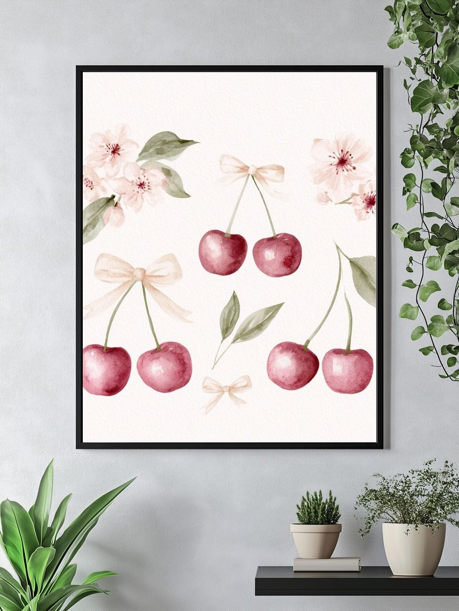 Cherry Blossom Watercolor Print. — room view 4