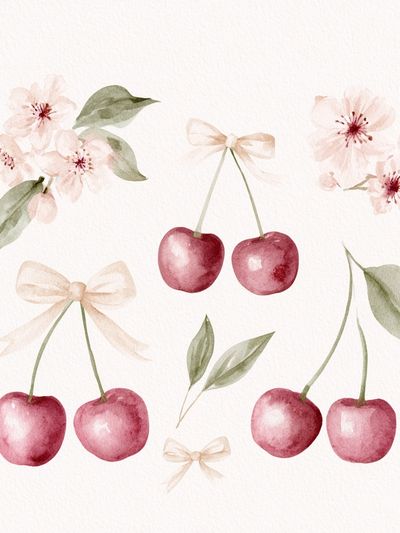 Cherry Blossom Watercolor Print. poster