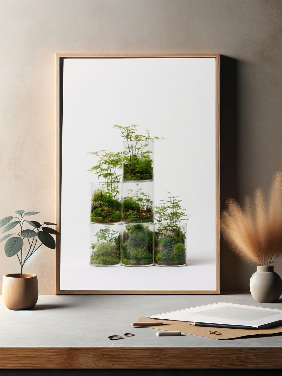 Terrarium Stacked Glass Poster. — room view 2