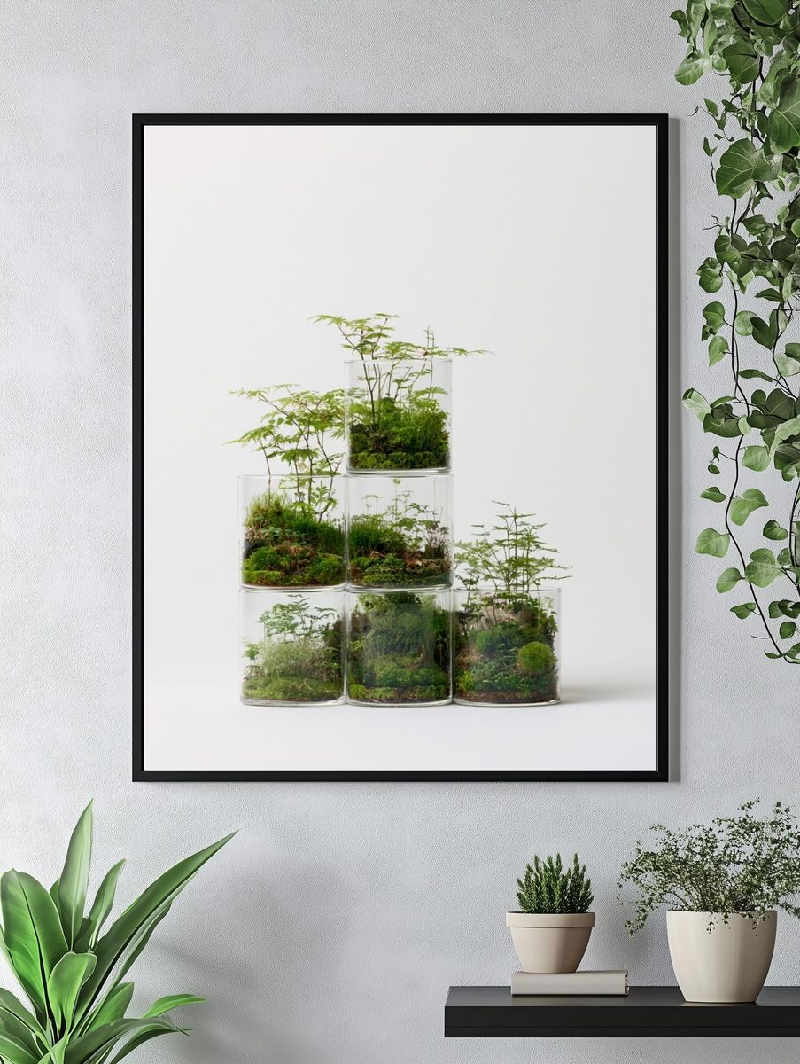 Terrarium Stacked Glass Poster. — room view 4