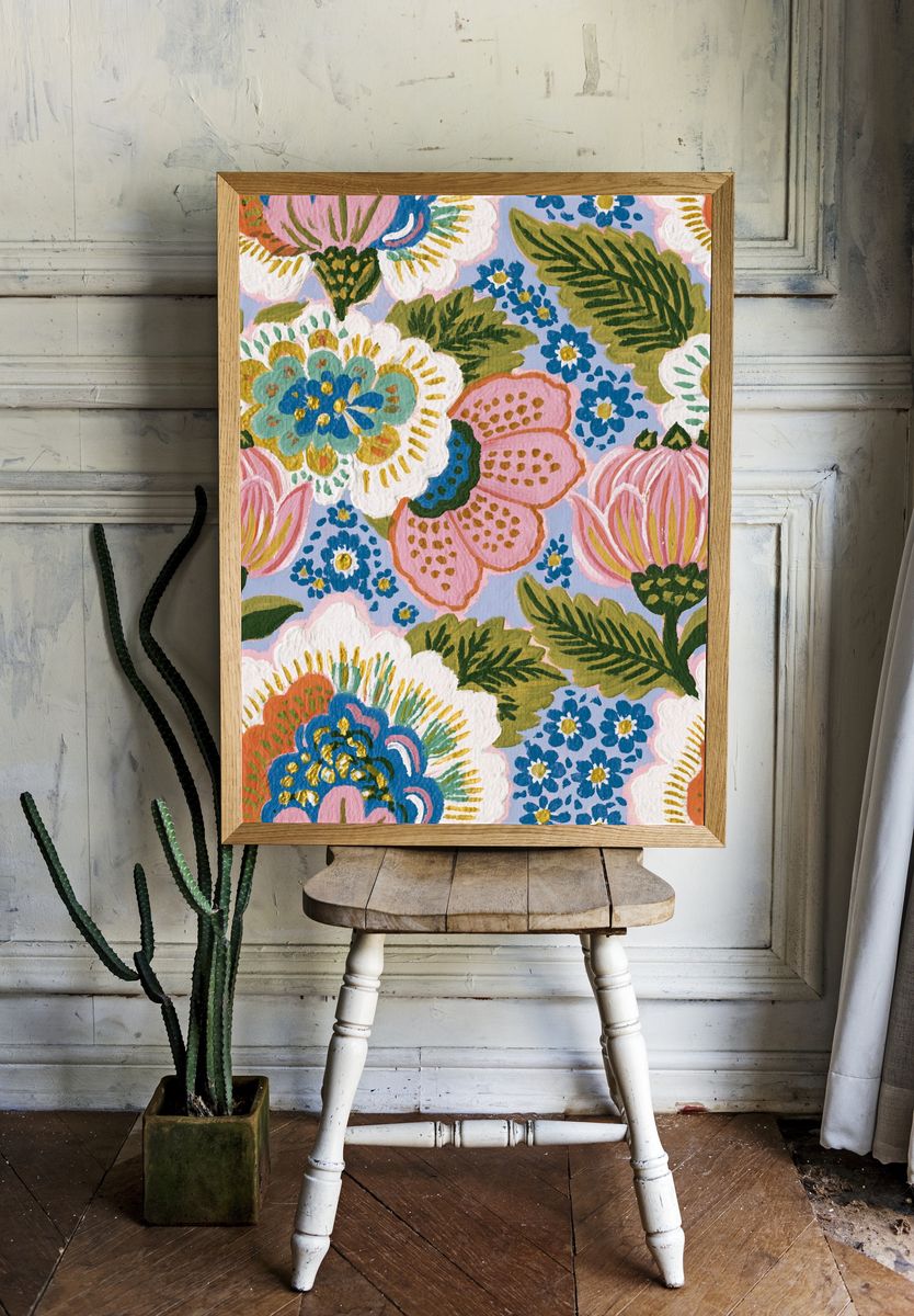 Floral Garden Pattern Print. — room view 1