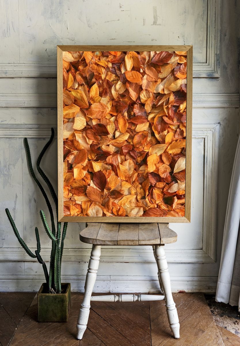 Autumn Leaves Texture Print. — room view 1