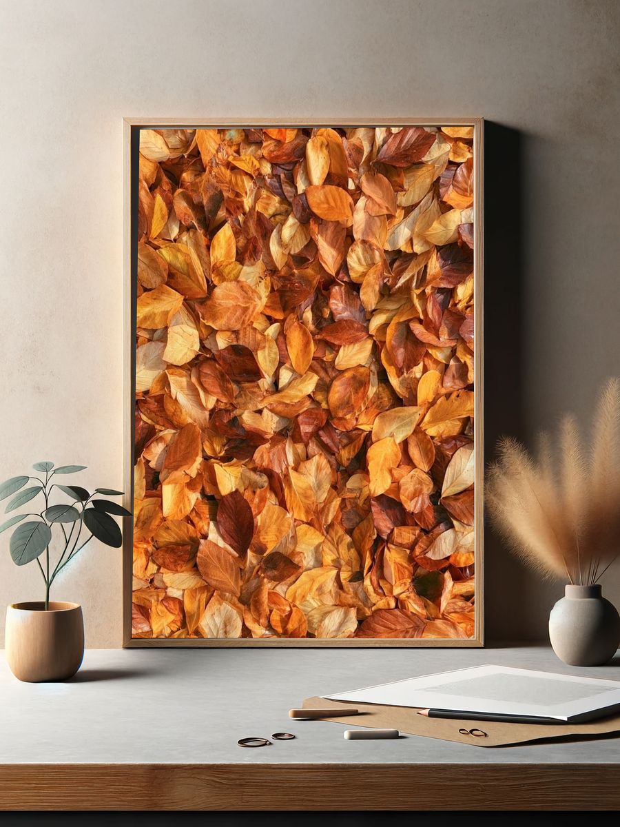 Autumn Leaves Texture Print. — room view 2