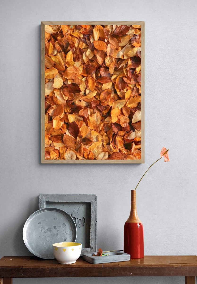 Autumn Leaves Texture Print. — room view 3