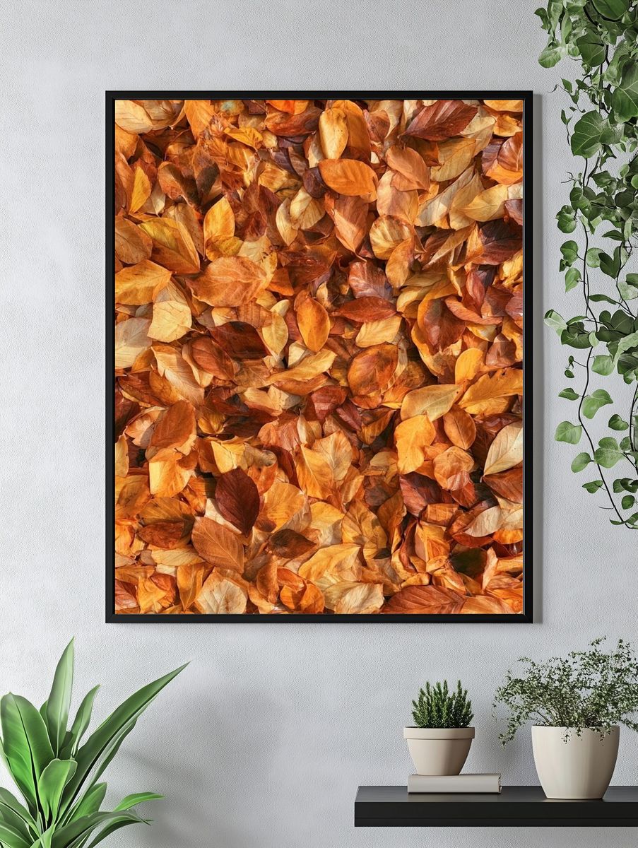 Autumn Leaves Texture Print. — room view 4
