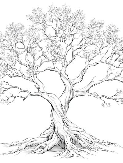 Elegant Tree Line-Art Poster. poster